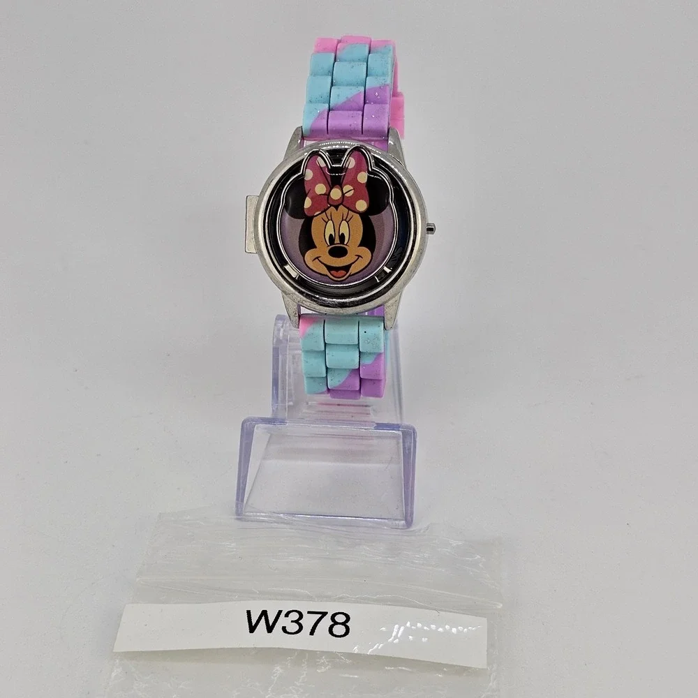 Disney Minnie Mouse Unicorn Spinner Digital LCD Kids Watch 36MM New‎ Battery